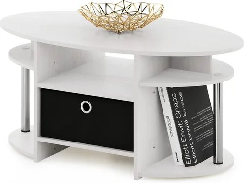 Miniatura 14 de Furinno - Mesa de café, 1 paquete, color nogal Columbia/negro Columbia Nogal/Negro