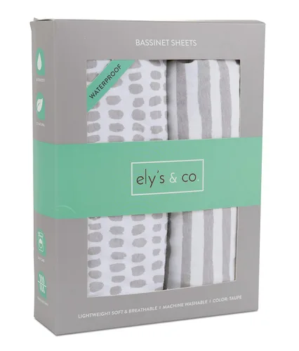 Miniatura 11 de Ely's & Co. Funda impermeable para cambiador, juego de 2 sábanas para bebé, 100 % algodón, sábanas de algodón de punto jersey con forro impermeable