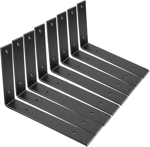 Miniatura 16 de Soportes para estantes de pared de 10 pulgadas, 8 soportes resistentes para estantes, soportes industriales rústicos de metal blanco para estantes