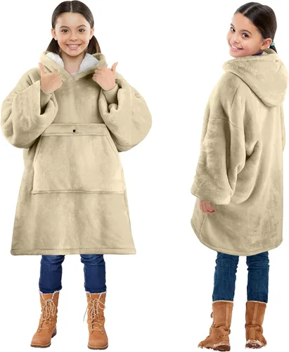 Miniatura 19 de Solaris Zebra - Sudadera con capucha estilo manta para niños con diseño con temática de amor, acogedora y cálida de forro polar Sherpa, para Corazón