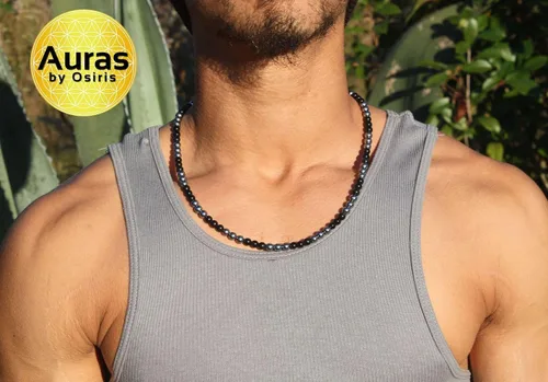 Miniatura 10 de Collar de cristal de obsidiana negra hecho a mano, collar de cuentas de piedras preciosas naturales auténticas, curación, protección, talismán mala