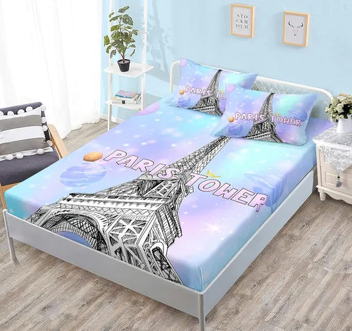 Miniatura 12 de HOSIMA Juego de ropa de cama de 3 piezas para niños, color negro, tamaño individual, sábana bajera ajustable de ajolote de dibujos animados, vida