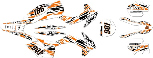 Miniatura 8 de Kit de gráficos para KTM Motocross 4-Stroke 250 SX-F, 350 SX-F y 450 SX-F (2013-2014) Serie Twitch Cyan 16 Mil - On/Off The Road