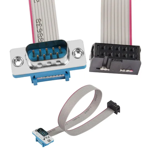 Miniatura 2 de DB9 a 10-Pin IDC Serial Cable, RS232 Serial Macho a 10 Pin Placa Base Header Flat Ribbon Cable (1.0 ft)