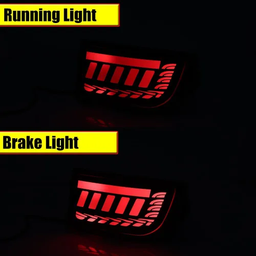 Miniatura 7 de para 2003-2005 Toyota 4Runner, 2002-2009 Toyota Land Cruiser Prado 120 Reflector de Parachoques Trasero Señal de Giro Secuencial Luz de Freno Luces
