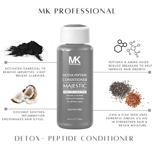 Miniatura 3 de MK PROFESSIONAL Acondicionador de carbón desintoxicante, ayuda a calmar el cuero cabelludo y eliminar impurezas, sin sulfato + complejo