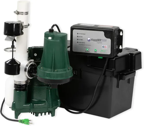 Zoeller 508-0007 AquaNot Spin 508 ProPak - Sistema completo de bomba de sumidero con bomba primaria M98 y batería de reserva de 12 V,