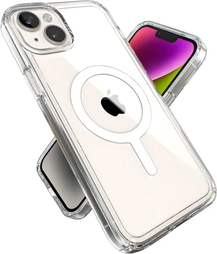 Miniatura 14 de Speck - Funda transparente para iPhone 15 Plus y 14 Plus, delgada, construida para MagSafe, resistente a los arañazos y protección contra caídas