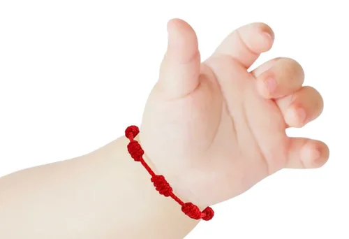 Miniatura 4 de Pulsera roja para bebés, niña y bebé. Amuleto de protección para bebé. Cuerda para la buena suerte y el mal de ojo. Pulsera infantil para bebé