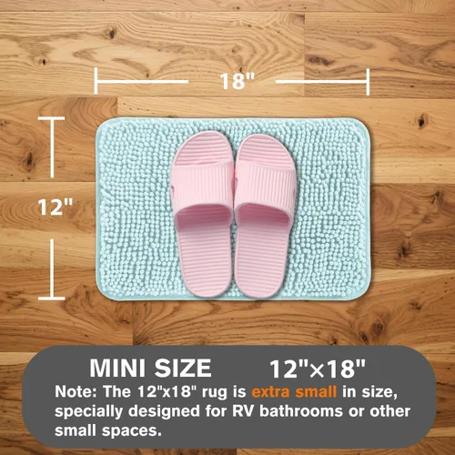 Miniatura 2 de Alfombra de baño pequeña de 12 x 18 pulgadas, lavable y absorbente, antideslizante, alfombra de baño de felpilla gruesa y suave para baño, ducha