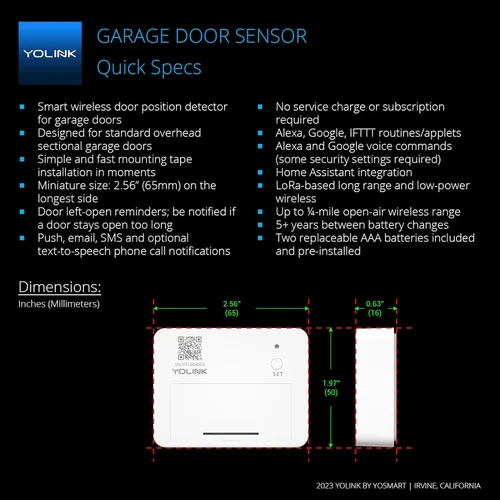 Miniatura 3 de YoLink Abridor de puerta de garaje inalámbrico inteligente de mayor alcance del mundo de 1/4 de milla, control por aplicación, compatible con Alexa