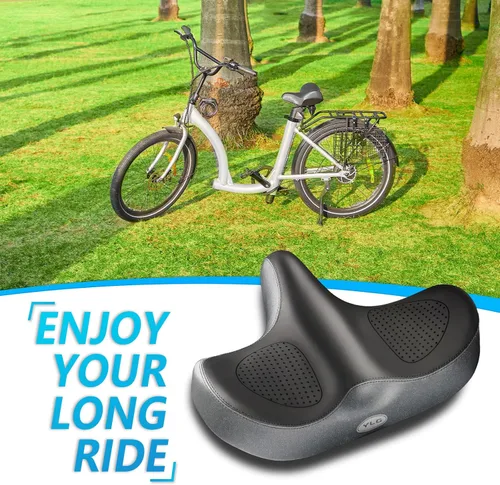 Miniatura 5 de YLG - Asiento de bicicleta de gran tamaño, cómodo asiento de bicicleta, sillín de repuesto de bicicleta con espuma viscoelástica, sillín