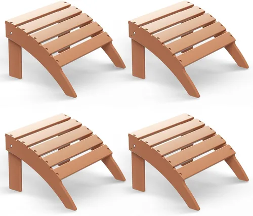 Miniatura 40 de Briopaws Otomana Adirondack plegable, silla Adirondack de polietileno de alta densidad resistente a la intemperie, reposapiés de plástico para Blanco
