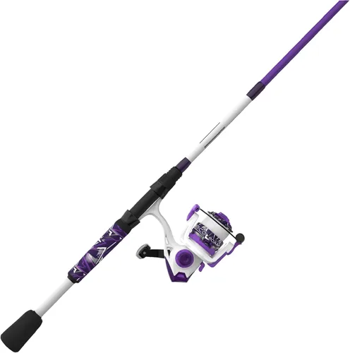 Miniatura 11 de Zebco Roam - Combo de carrete giratorio y caña de pescar, varilla de fibra de vidrio, mango cómodo dividido, perilla de mango suave al tacto, Rosa