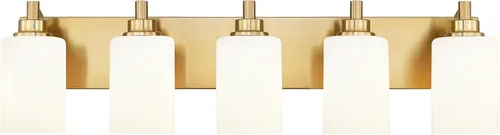 Miniatura 22 de Lámparas de baño, lámpara de tocador moderna de 4 luces con pantalla en forma de copa de vino de vidrio transparente, accesorios de iluminación Negro