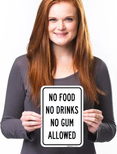 Miniatura 4 de Cartel de "No Food No Drinks No Gum Allowed", 10 x 7 pulgadas, calcomanías de vinilo de 4 mil, resistentes a la intemperie, fabricadas en Estados