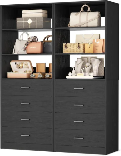 Miniatura 9 de Aheaplus Sistema Organizador de Cajones de Closet, Sistema de Closet de Madera de 3.54 Pies con 4 Cajones, Unidad de Almacenamiento Modular