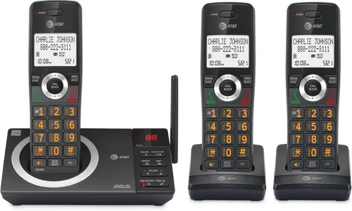 Miniatura 18 de AT&T DECT 6.0 Teléfono doméstico con cable/inalámbrico con 2 auriculares y contestador automático, bloqueador inteligente de llamadas, identificador
