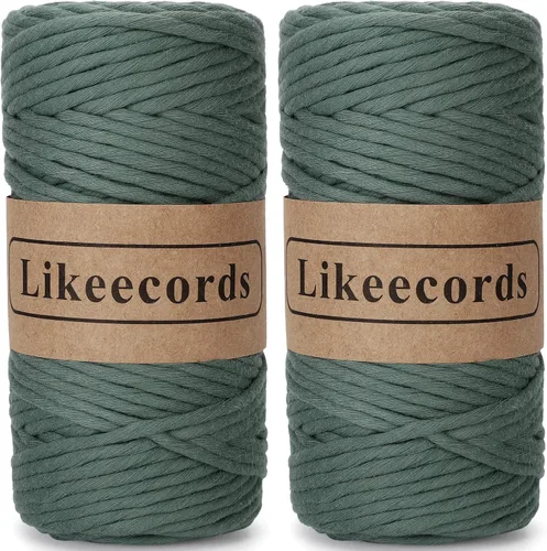 Miniatura 17 de Likeecords - Cuerda de macramé de 4 mm de un solo hilo, 80 m de cuerda de macramé colorida, cuerda de algodón para macramé, cuerda de algodón