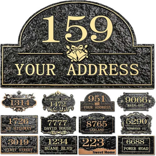 Miniatura 19 de Placa personalizada de dirección de casa, letrero de dirección de nombre de calle personalizado para números de casa, placa para buzón de garaje