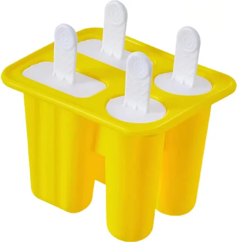 Miniatura 6 de AuraGlor Juego de 4 moldes clásicos para paletas, moldes de silicona para hacer helados, moldes para helados, accesorios de cocina, fácil Rosado