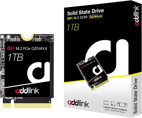 Addlink S91 1TB 2230 NVMe PCIe Gen4x4 2230 3D NAND SSD de alto rendimiento, velocidad de lectura de hasta 4900 MB/s compatible con Steam Deck, ROG