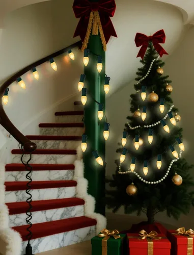 Miniatura 6 de Paquete de 25 bombillas LED transparentes C7, bombillas de repuesto de Navidad con base de candelabro E12, bombillas blancas cálidas inastillables