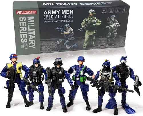 Miniatura 12 de Figuras de acción de soldados, juguetes de soldados para niños de 4 a 7 años, juego de soldados de juguete de acción con armas, juego de soldados