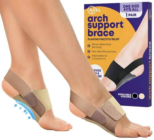 Axel - Soporte ajustable para el arco del pie, soporte antideslizante para fascitis plantar, pies planos y arcos caídos, alivio del dolor para
