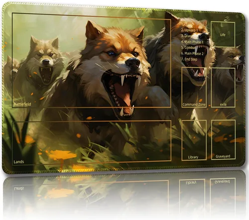 Miniatura 31 de Tapete de juego para MTG con bolsas de almacenamiento gratuitas – 24 x 14 pulgadas tapete de juego para juegos de mesa y juegos de mesa, con zonas