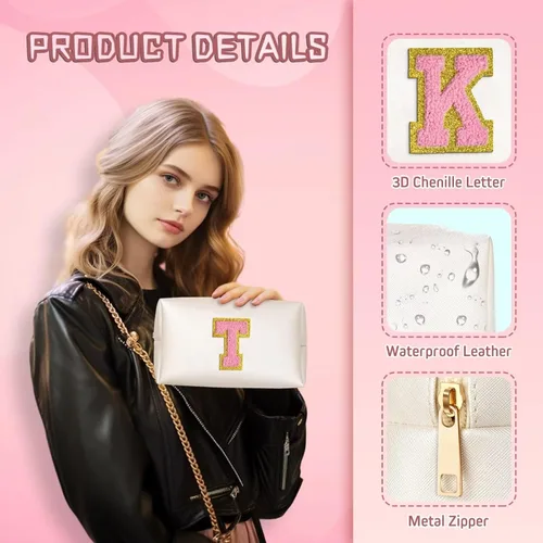 Miniatura 4 de TOPEAST - Bolso de maquillaje para mujer, G Blanco nacarado-rosa