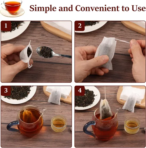 Miniatura 4 de 2000 bolsas de té desechables a granel para cierre de cordón suelto, bolsa compacta para colador de hierbas para bricolaje, paquete de té perfumado