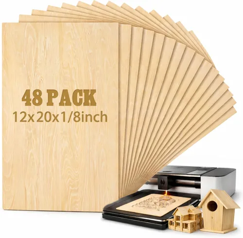 Miniatura 22 de Juexica 12 piezas de hojas de tilo de 3 mm 1/8" x 12" x 18" tablero de madera contrachapada hojas delgadas para manualidades en madera proyectos