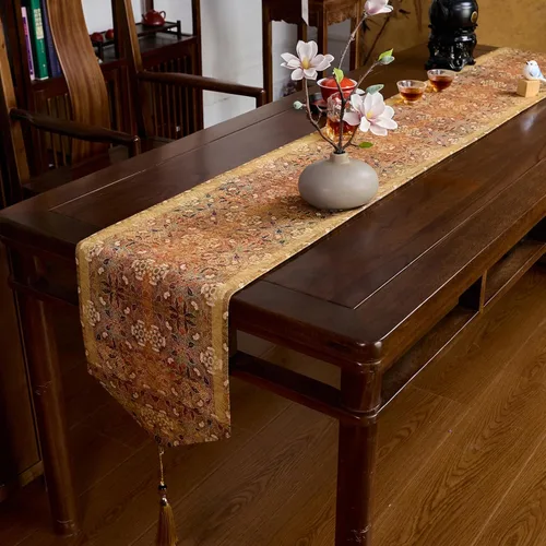 Miniatura 16 de Extra Long 2-Piece Table Runner Set 118, Waterproof Banquet Table Decor, Double Sided Event Cloth, Heavy Duty Tea Mat, Washable Reversible Brocade