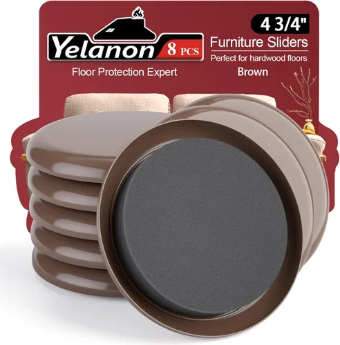 Miniatura 11 de Yelanon Deslizadores de muebles para alfombra, 20 almohadillas móviles resistentes de 3 1/2 pulgadas, deslizadores para muebles en alfombra