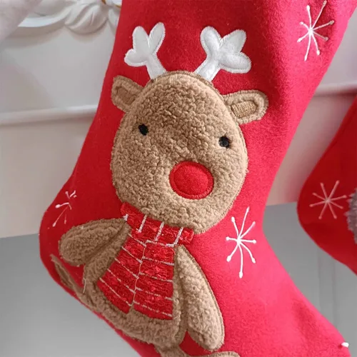 Miniatura 4 de Personalized Christmas Stocking - Embroidered with Name - Customized Holiday Family Set (Santa)