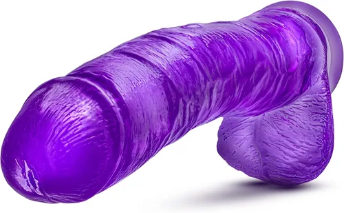 Miniatura 5 de Blush B Yours Plus Hefty n' Hung - Consolador realista de 14 pulgadas de ancho, grueso, suave, realista, con bolas, ventosa fuerte, vagina