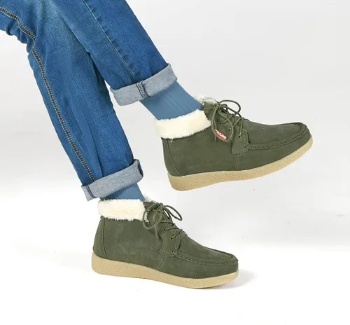 Miniatura 5 de TRULAND Botas de invierno para mujer Botas de tobillo con forro de piel de gamuza resistentes al agua