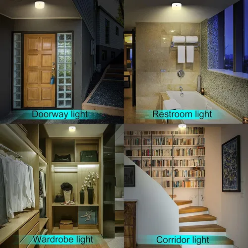 Miniatura 4 de Lámpara de techo alimentada por batería, luz de ducha con control remoto, luz de techo inalámbrica, luces de techo LED con temporizador de Sin