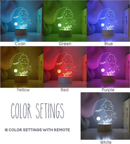 Miniatura 3 de Luz Nocturna Personalizada de Elefante Etchey, Luz Nocturna de Elefante, Habitación de Niño, Decoración de Dormitorio Infantil, Luz para Dormitorio