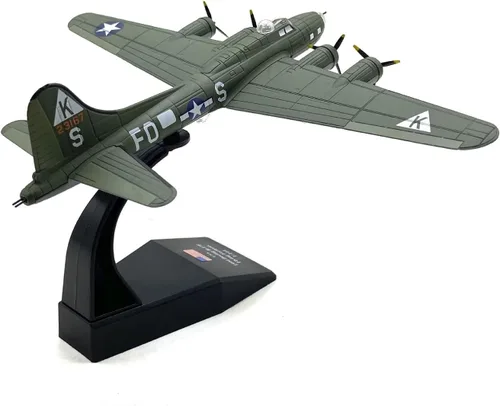 Miniatura 4 de DAGIJIRD B-17 Bomber 1/144 Escala Diecast Display Modelo Fighter Militar Avión Modelo con Soporte para Colección Regalo