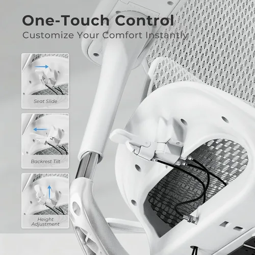 Miniatura 5 de WELAX S9 Pro - Silla de oficina ergonómica de malla con reposapiés y reposabrazos ajustables 6D, silla de escritorio cómoda, profundidad del asiento
