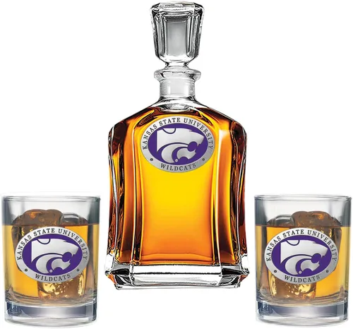Miniatura 20 de Heritage Pewter Juego de decantador Appalachian State con 2 vasos combinados, vertedor de 24 onzas con 2 vasos dobles antiguos, vidrio de peltre