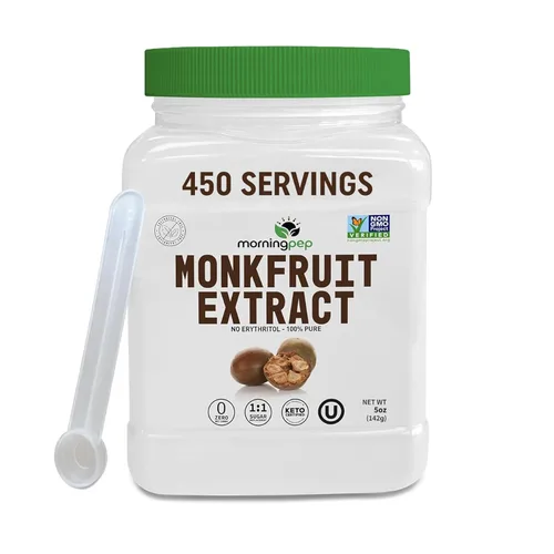 Morning Pep Edulcorante de extracto de fruta del monje 100% puro, Sin eritritol, Polvo de extracto de fruta del monje, Proyecto sin OMG verificado,