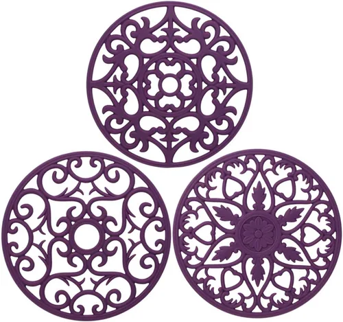Miniatura 15 de ME.FAN - Salvamanteles de silicona multiusos para tallar – Juego de 3 alfombrillas resistentes al calor – Premium aislado flexible y duradero 3