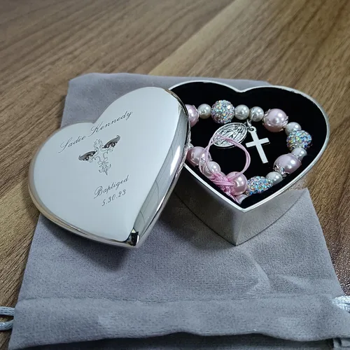 Miniatura 5 de Caja de recuerdo de joyería de corazón personalizada, aniversario para amiga, compañera de trabajo, esposa o hija, regalos con nombre grabado