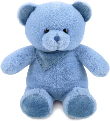 DolliBu Oso de peluche – Suave oso azul bebé abrazable, adorable juguete de peluche de oso para jugar, lindo regalo de vida salvaje para niños y