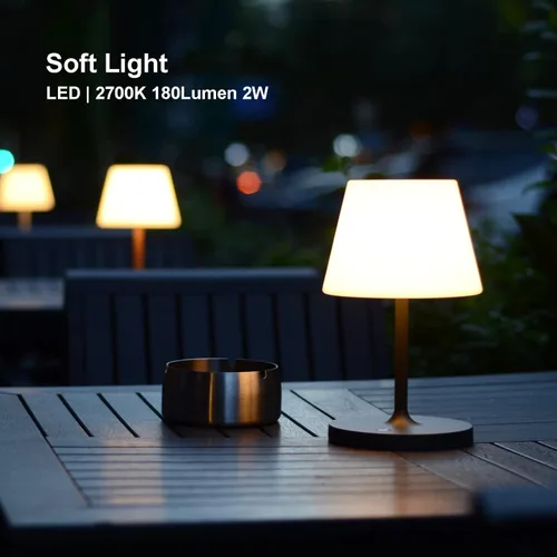 Miniatura 4 de Lámpara de mesa para exteriores, inalámbrica recargable por USB, 4000 mAh, LED de 2700 K, regulable al tacto, portátil, funciona con pilas, IP44