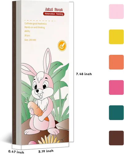 Miniatura 2 de Cavnewt Libro de pintura con agua para colorear para niños, kit de pintura de acuarela sin desorden con cepillo y recarga, juguete de actividades