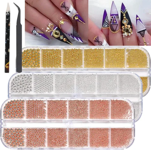 Miniatura 11 de Perlas planas para uñas, perlas blancas para arte de uñas, perlas de uñas de color AB para arte de uñas, perlas de joyería para uñas, con bolígrafo